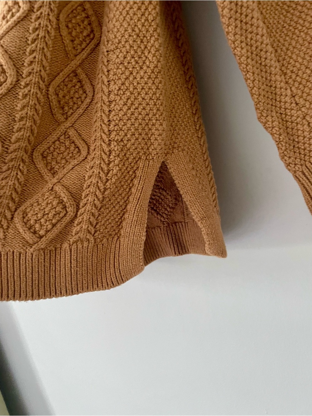 J Crew Cotton Camel Cable Knit Sweater - Picture 3 of 4